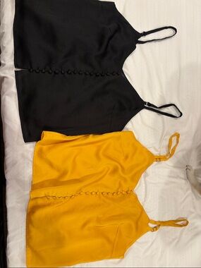 Twin pack aqua button up tanks